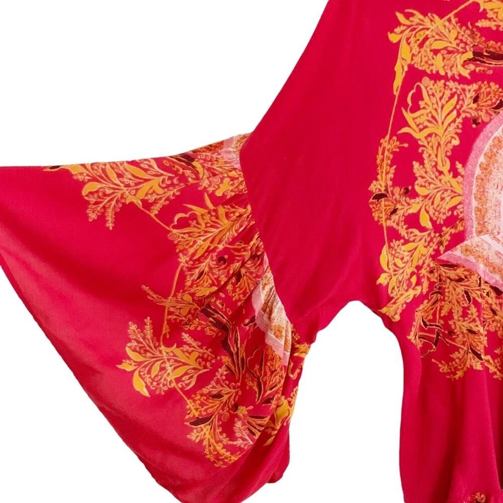 Free People Red Sunset Dreams Printed Tunic X Small - Picture 4 of 10